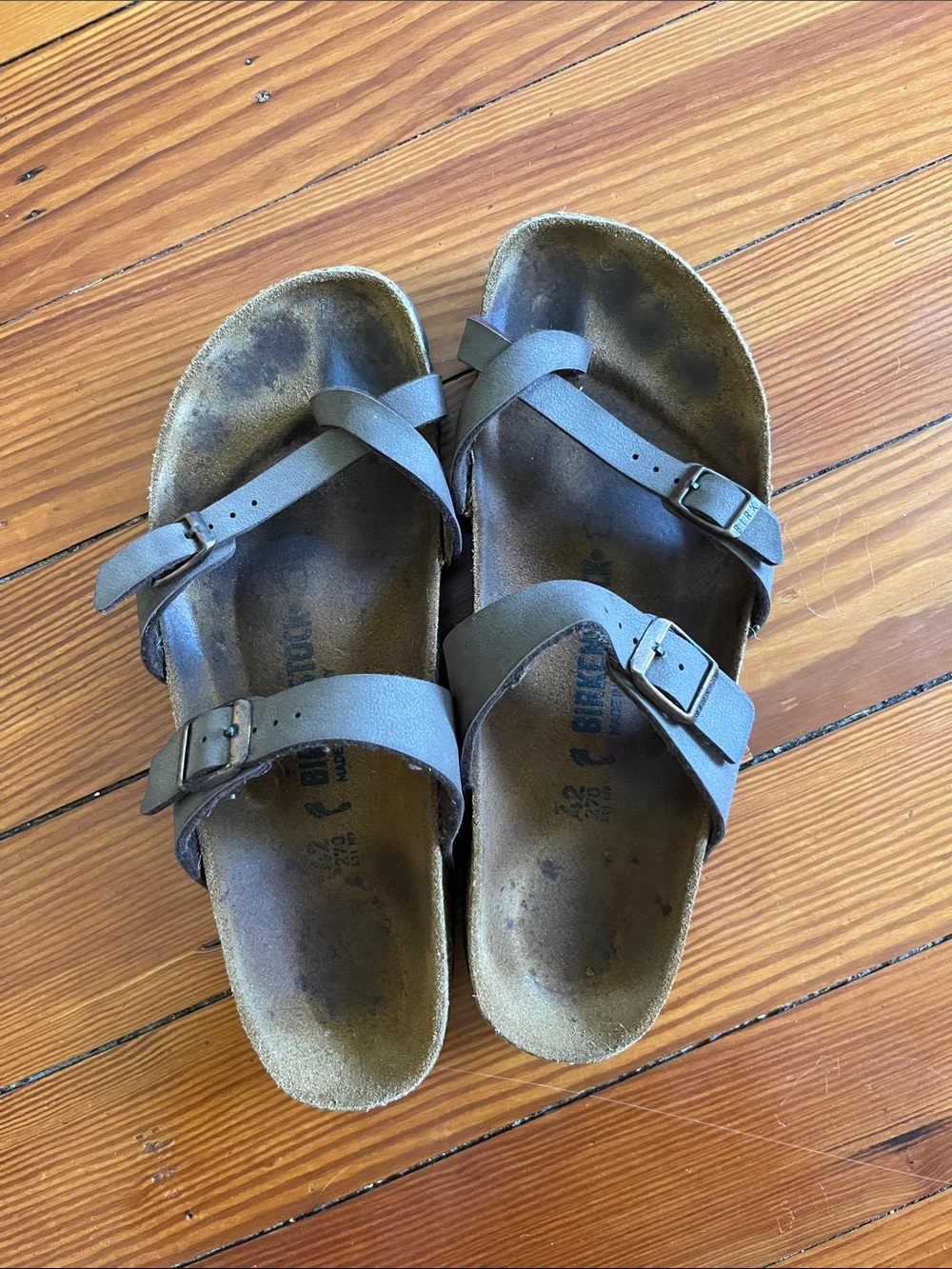 Birkenstock Brown Leather Double-Strap Sandals